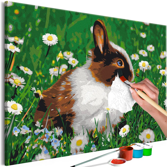 Rabbit In The Meadow - Unframed Painting on Canvas