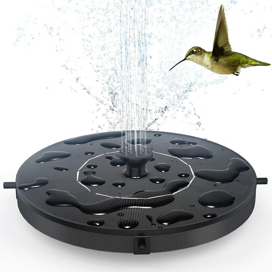Betterlifegb - Solar Fountain Pump 1W Circle Outdoor Solar Water Fountain with 6 Nozzles,BR-Vie Free Standing Floating, Bird Bath Fountain Pump for