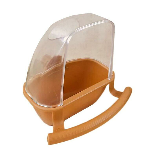 Parrot Birds Cage Feeder Plastic Food Container Birds Water Hanging Bowl Parakeet Feeder Box Bird Supplies,Yellow Thsinde