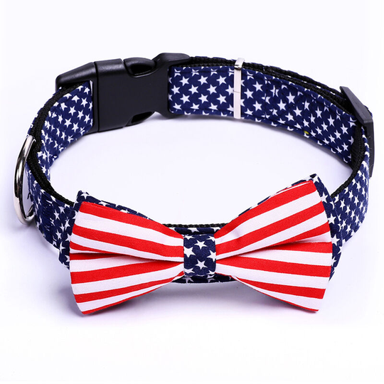 Blueberry Pet 6 Patterns Patriotic Spirits Flags Collection - American Flag, uk, France Bow Tie