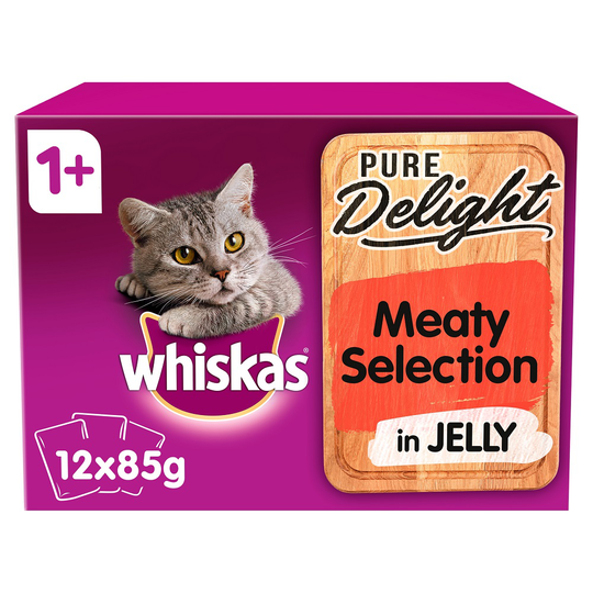 Whiskas 1+ Pure Delight Meaty Selection in Jelly - 12 x 85g