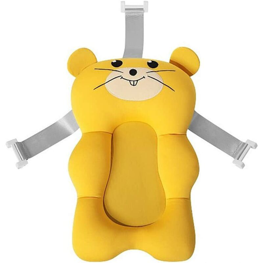 Baby Bath Cushion Newborn Bath Seat With Floating Net Baby Support For Newborn 0-6 Months (yellow mickey mouse)32cm*22cm*16cm