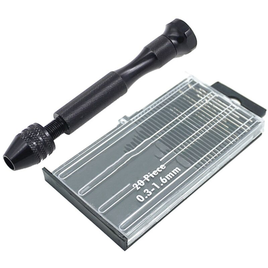 Hand Drill - Mini Hand Drill Alloy 20 and Drill Bit Countersink For Model Walnut Amber Olive Nut