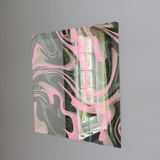 Colorful Marble Designer Mirror Art Print