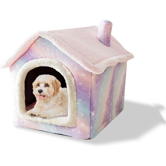 FVO - Cat Cave Bed, Washable Dog Bed, Warm And Cozy Plush Cat Igloo, Foldable And Cozy Cat House, Dog Bed With Non-Slip Bottom