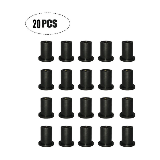 Sun Flowergb - M4 Well Nut 20 Pcs Motorcycle Windshield Nut Windshield Bolt Rubber Brass Metric Windshield Screw Bolt for Windshield Body Motorbike