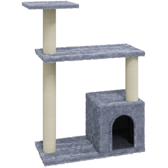 Cat Tree with Sisal Scratching Posts Light Grey 70 cm Vidaxl Grey