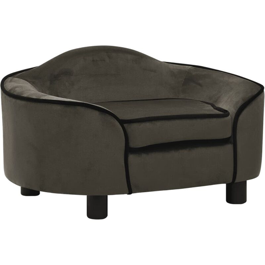 Dog Sofa Dark Grey 67x47x36 cm Plush Vidaxl Grey