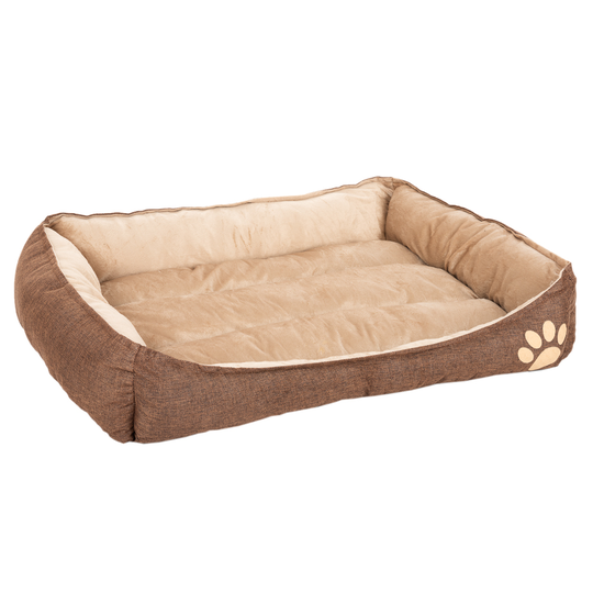 Basic Cuddle Bed - Brown / Beige - 90 x 63 x 18 cm (L x W x H)