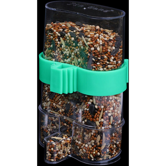 Automatic Bird Feeder for Cage Dry Bird Food Feeder Water Feeder for Parrot Bird Hamster Hedgehog Squirrel Dove Cage,Model:Transparent