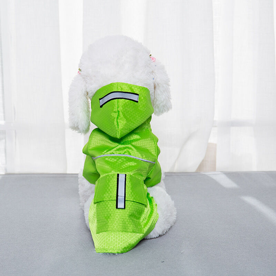 Green pet raincoat Double reflective night strip Cat dog football raincoat Teddy dog raincoat 25 x 38 x 26cm