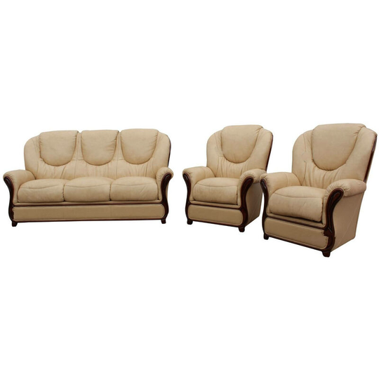 Mississippi 3+1+1 Genuine Italian Nut Leather Sofa Suite Offer