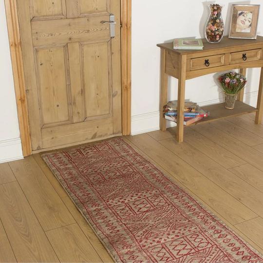 Bader Tufted Taupe/Red Indoor/Outdoor Rug