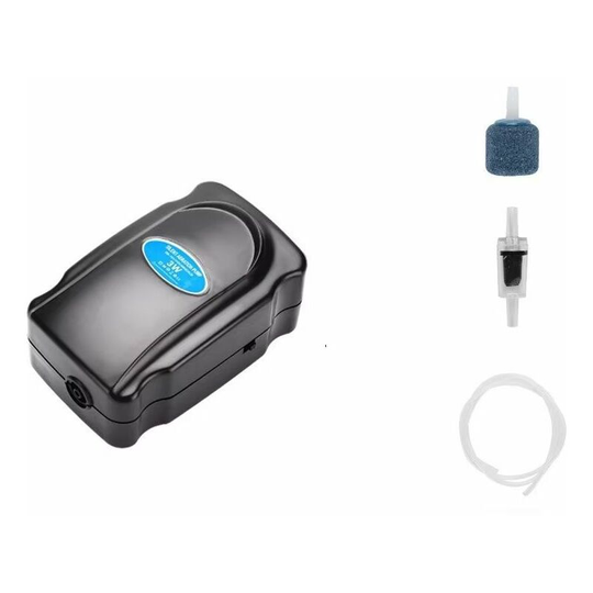 Aquarium Air Pump Adjustable Powerful Dual Outlet Aquarium Bubbler for 5-300L Aquariums Extremely Quiet with 21m Hose Bubble Stone