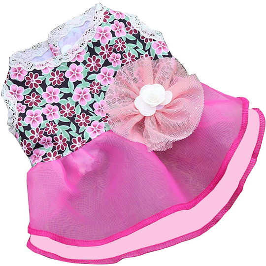 Dog Dress Dog Skirt Dog Floral Skirt Elegant Summer Dress for Small Medium Large Dogs Pets,model: Rose Red-M - model: Rose Red-M