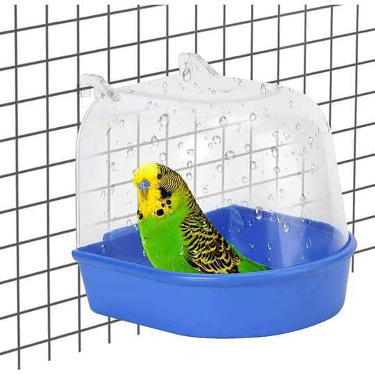Modou - Parrot Bathtub Bird Cage Bathtub Transparent Shower Cage Bird Bath Perch for Parakeets Pet Cage Hanging Bowl Bird Bath for Parakeets 1pc