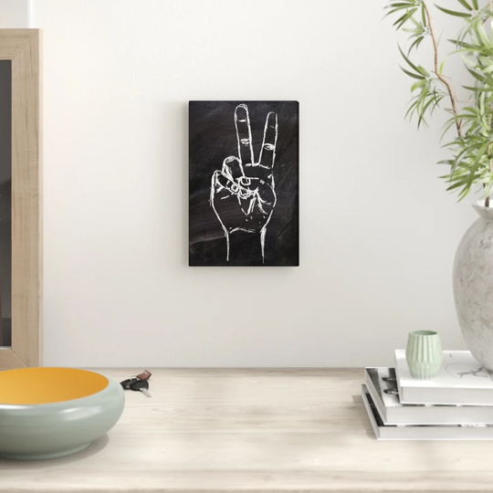 'Peace Out' Drawing Print on Canvas