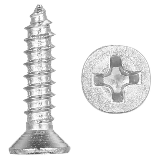 A2 DIN7982 #6 304 3.5mm Stainless Steel Screw Countersunk Self Tapping Wood Screws, 3.5mmx16mm - 3.5mmx16mm