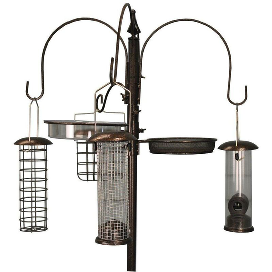 Metal Complete Bird Feeding Station with 4 Feeders