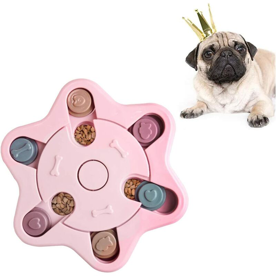 Dog Puzzle, Dog Food Dispenser Toy, Durable Interactive Dog Toy, Puppy iq Training Toy (Pink) Soekavia