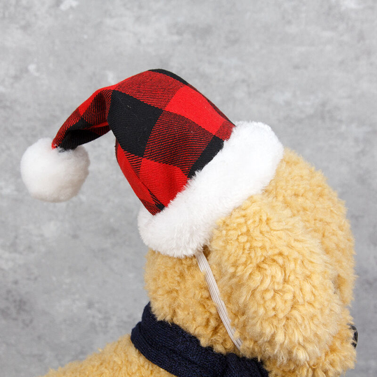 1PCS Pet Christmas Hat Christmas Decorations Dog Little Hat Cat High grade Plush Hat Pet Hat Headwear (Style 1)