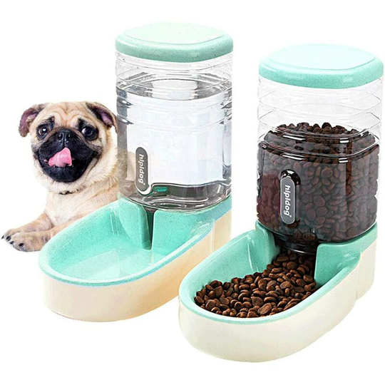 Automatic Pet Feeder Small and Medium Animals Automatic Feeder and Drinker 3.8L-green