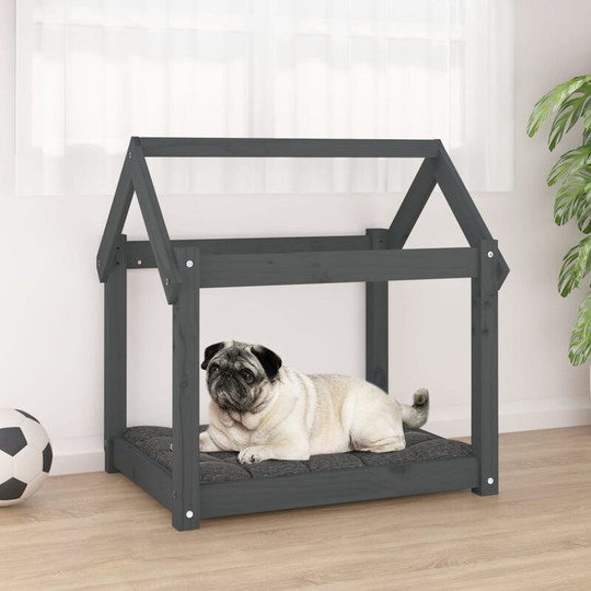 Dog Bed Grey 71x55x70 cm Solid Wood Pine