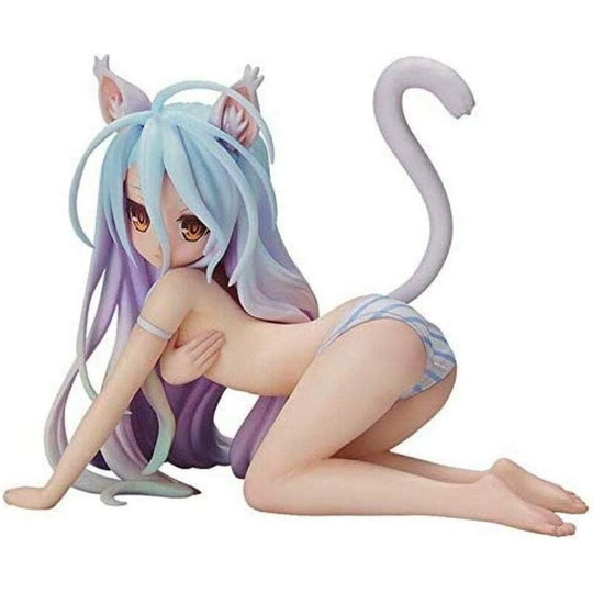 Sun Flowergb - Fashion Anime Action Figure Liberation No Game No Life Cat Ear Girl Shiro Swimwear Bikini Crouching Ver 7cm,White rabbit kneeling