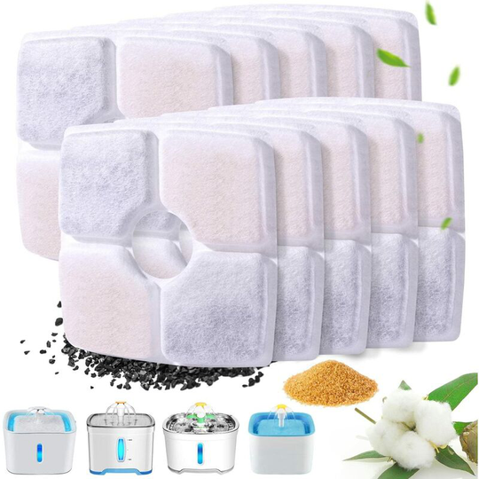 Water Dispenser Filters, Water Dispenser Filters, Cat Water Dispenser Filters with Activated Carbon and Resin, 10pcs Square