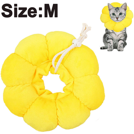 Dog Cone Collar Pet E-Collar Elizabethan Collars Recovery Pet Cone for Cats and Small Dogs Breathable Soft Edge and Easy to Clean, m, yellow