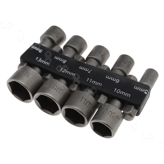 9Pcs 1/4" Hex Screw Nut Driver Set Metric Socket Impact Drill Bits 5 to 13mm
