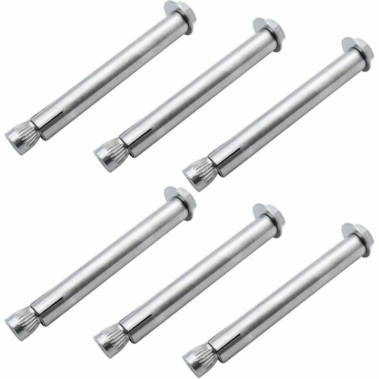 Morejieka - 6 pieces M6 x 80 mm Expansion Screw Bolts 304 External Stainless Steel Hexagonal Nut Sleeve Anchor Bolt Heavy Expansion Duty Fixing