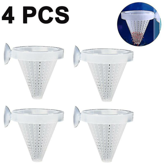 4pcs live aquarium Red Worm Coneder Falage Plastic Frozen Brine Shrimp Fish Food Entarning Cup for fish with green suckers