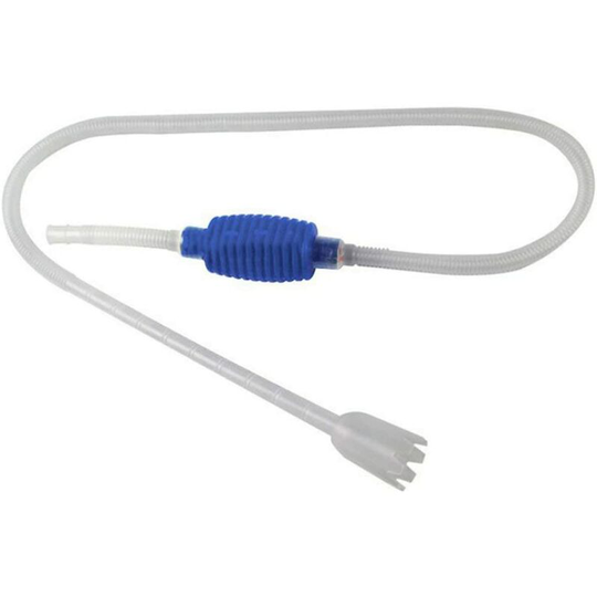 Aquarium Fish Tank Siphon Gravel Cleaning Manual Siphon Pump Cleaner Hand Siphon Pump Drain Replace Water - Blue+Transparent