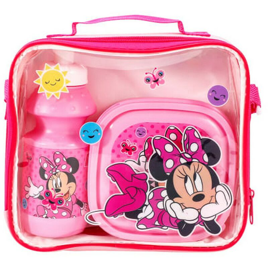 Minnie Mouse - Girls Lunch Box Set (Pack Of 3) (One Size) (Pink) - Pink