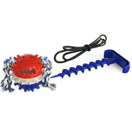 Superseller - Outdoor Tug Toy War for Dog Molar Bite Squeaky Rope Ball Toy for Teeth Cleaning Interactive Pet and Food Dispensing Features Toy Dog