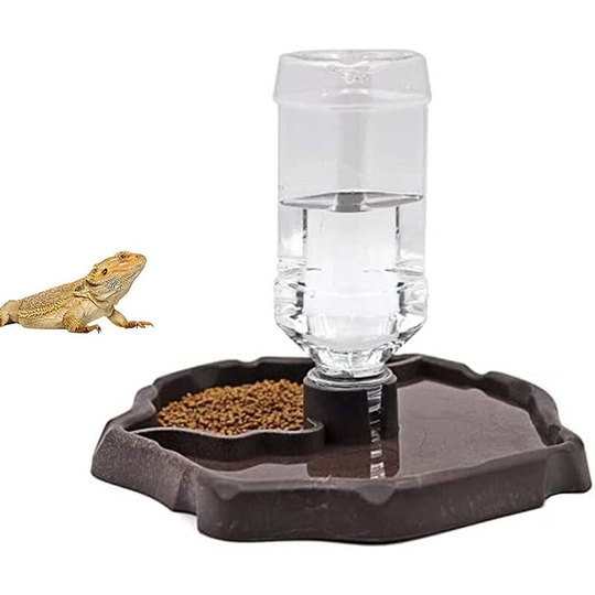 Reptile Water Dispenser, Reptile Water Bottle, Reptile Food Bowl, Reptile Water Feeder, for Chameleon Gecko Turtle Lizard