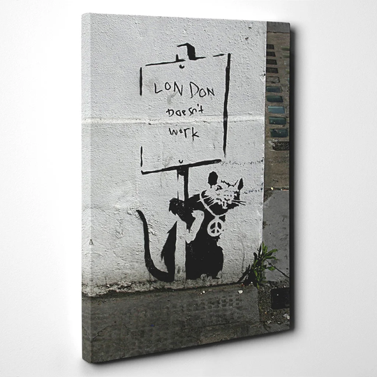 Rat Graffiti' by Banksy Graphic Art on Canvas