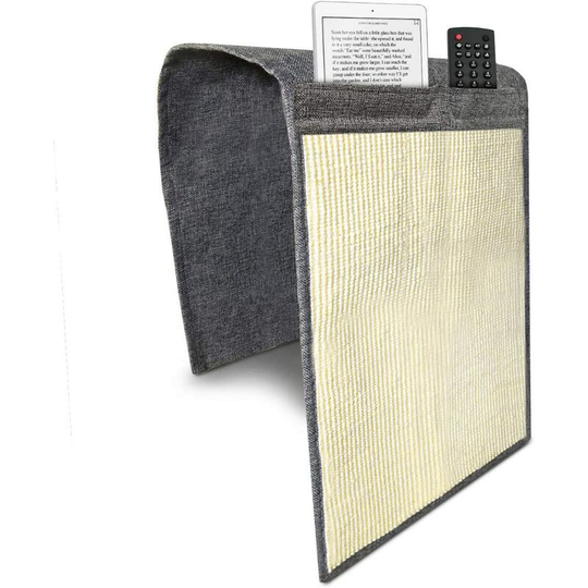 Cat Scratch Armrest Storage Box - Natural Sisal Furniture Protector Cat Scratch Cushion - Sofa Scratch Cushion Cover - Dark Grey, White
