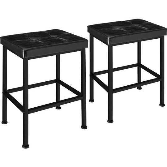 Pair of bar stools Bodie | 40 x 30 x 62 cm - bar stools, bistro stools, counter stools - black