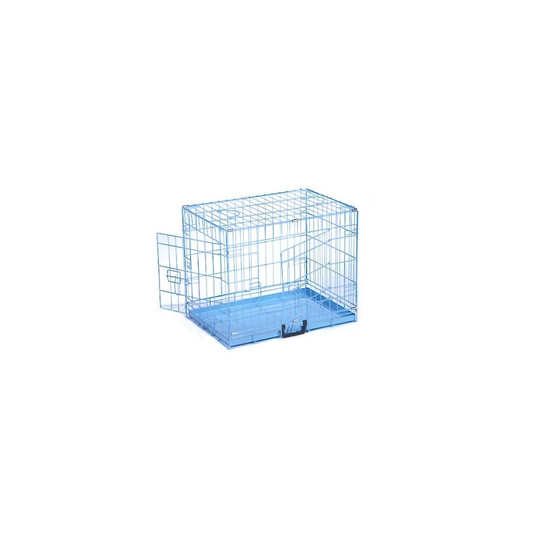 (Small, Blue) Dog Cage - Blue / Pink
