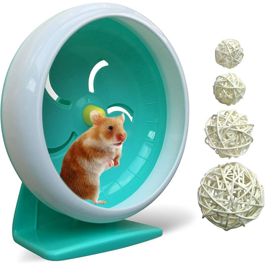 Modou - Silent Hamster Wheel, Silent Turntable, Super Quiet Hamster Sports Wheel, Adjustable Stand Silent Rotating Hamster Wheel, Suitable for