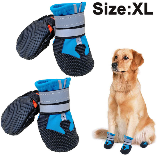 Dog Boots for Dogs Non-Slip, Waterproof Dog Booties for Outdoor, Dog Shoes for Medium to Large Dogs with Rugged Sole, xl, blue