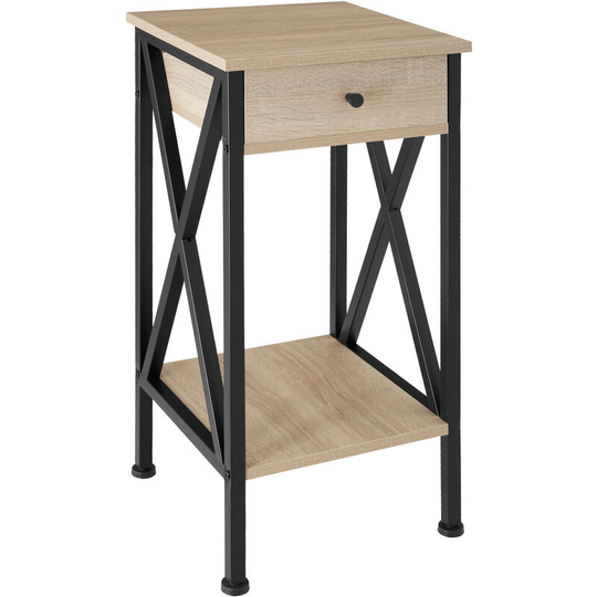 Side table Dayton 35x35x70.5cm - Industrial style side table, bedside table, bedroom table - industrial wood light, oak Sonoma - industrial wood