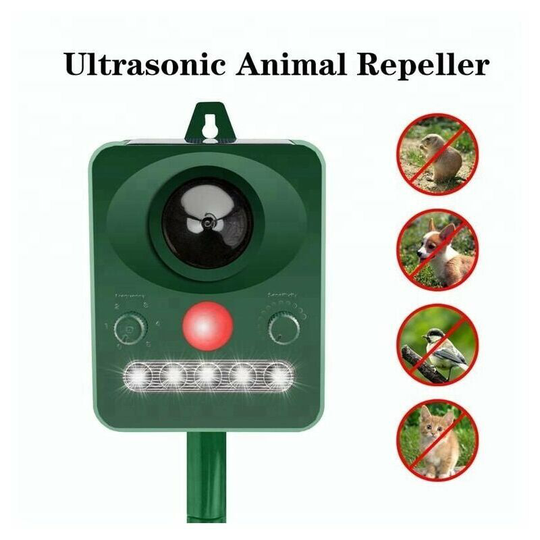 Echoo - Ultrasonic Animal Repeller - Solar Powered Animal Repeller - Dogs, Cats, Mice, Rats, Rabbits, Deer, Foxes - Five Speed fm