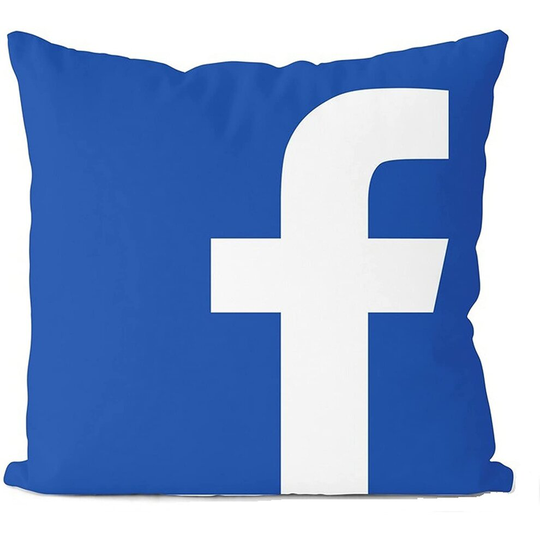 (Facebook) Modern Cushion Covers, Social Media Icons Throw Pillow Case 18 X 18 inches for Home Sofa Bed Couch, Apps Logo Decorative Pillowcases