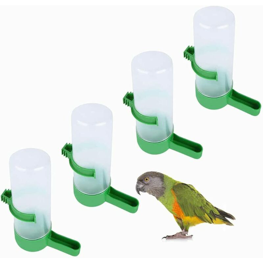 4 Pcs Bird Food Water Dispenser Bird Drinker Bird Cage Bottle Pet Waterer for Parrot Lovebird Cage Accessories
