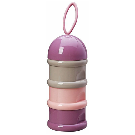 Perle Rare - Stackable milk measuring box, airtight, 3 compartments, Large capacity, Evolutive use - purple/brown