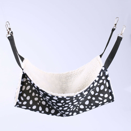 Hammock for Cat Ferret Rat Rabbit Small Dog or Any Other Small Pet Kitten Cage (S:27*27cm, Black & White)