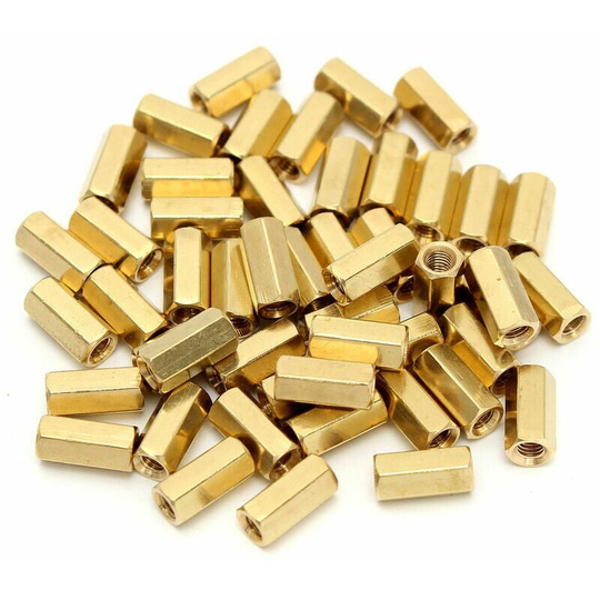 Bearsu - 50pcs M3 10mm Brass Hex Nut Spacer / pcb Spacer Coxolo
